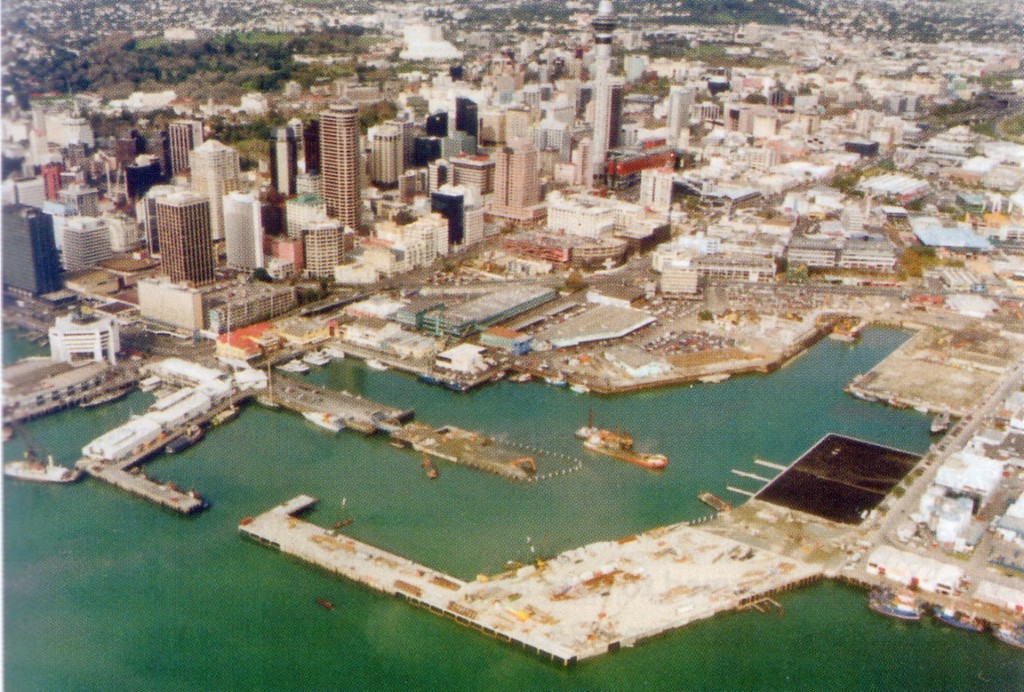 Auckland&rsquo;s America&rsquo;s Cup facility under construction showing the areas of reclamation. The City spent over $50million on basic facilities photo copyright SW taken at  and featuring the  class