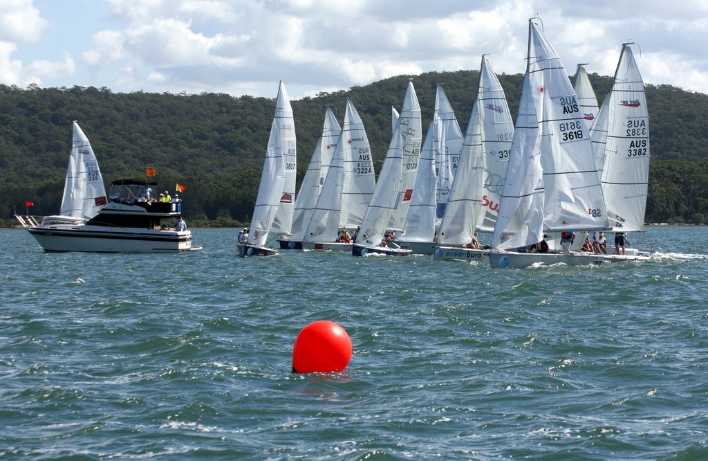 SB3s pre start. SB3 Australian Championship Day 1. Sail Port Stephens 2011  
 photo copyright Sail Port Stephens Event Media taken at  and featuring the  class