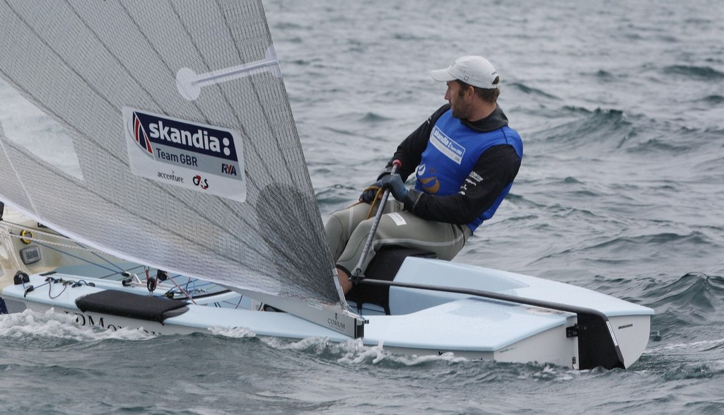 Ben Ainslie (GBR) in action in the Finn class on day 6, the final day of racing at the Skandia Sail for Gold Regatta. © onEdition http://www.onEdition.com