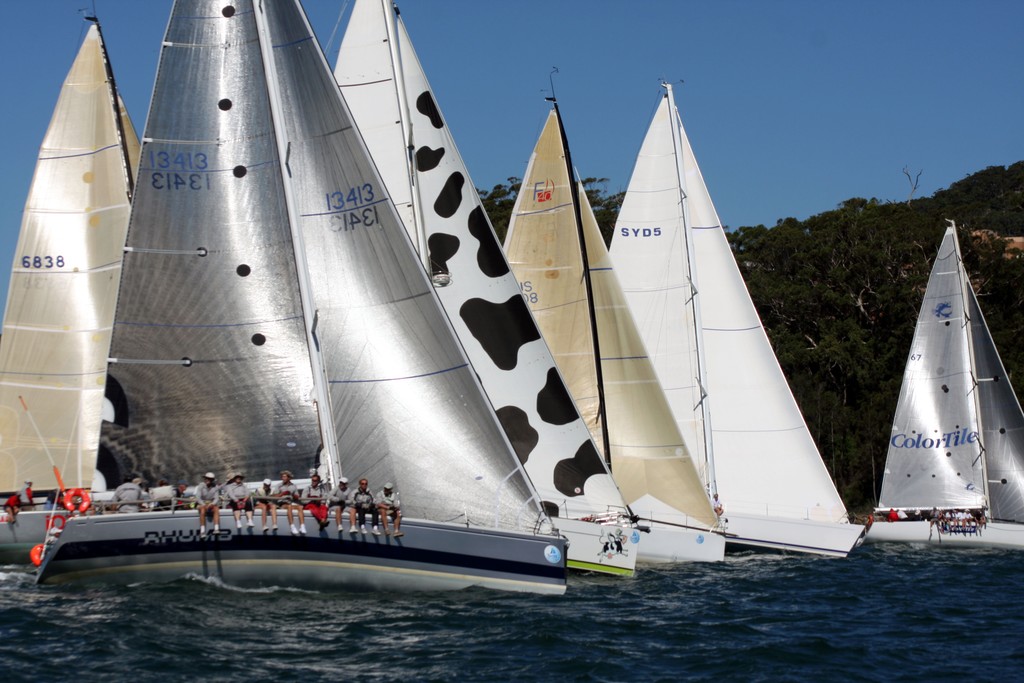 Start line. Commodore's Cup Day 3 Sail Port Stephens 2011 photo copyright Sail Port Stephens Event Media taken at  and featuring the  class