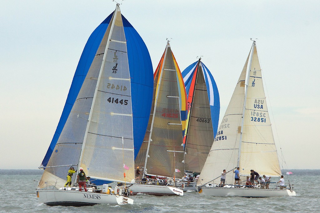 Racing close and tight. Good times. CYC Race to Mackinac 2010 photo copyright Event Media taken at  and featuring the  class
