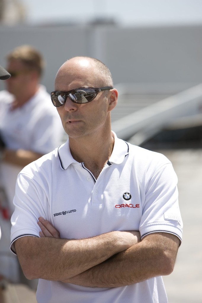 BMW Oracle Racing COO, Stephen Barclay at the launching and christening of USA-17
 photo copyright BMW Oracle Racing Photo Gilles Martin-Raget http://www.bmworacleracing.com taken at  and featuring the  class