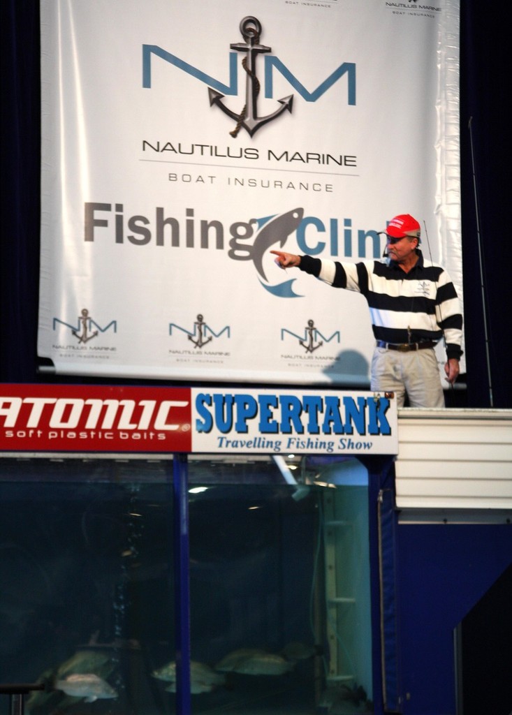 the ever popular fishing stage complete with live tank photo copyright MarineBusiness-World.com . http://www.marinebusiness-world.com taken at  and featuring the  class