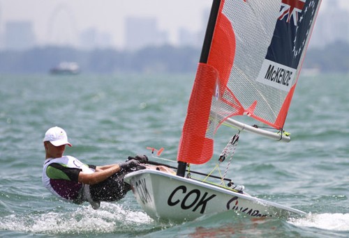 Cook Islands’ Teau Moana McKenzie in action during the Byte CII girls’ one person dinghy race 7 of the Singapore 2010 Youth Olympic Games (YOG) held at the National Sailing Centre Aug 23, 2010. Photo: SPH-SYOGOC/Lee Ren Yuan © ISAF 
