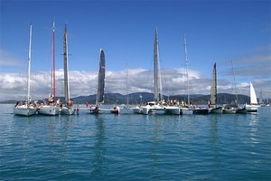 Multi's and Mono's all rafted up together showing we can get along. - Terri Dodds. - Airlie Beach Race Week photo copyright Various Photographers. taken at  and featuring the  class