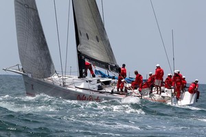 'Wild Oats X' leads 'Quest' in the race for line honours - 30th Pittwater to Coffs Race photo copyright Howard Wright /IMAGE Professional Photography http://www.imagephoto.com.au taken at  and featuring the  class