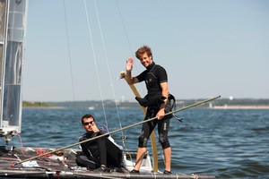  Jérémie Lagarrigue, left, and Antoine Koch on Patient Lady VI. photo copyright Christophe Launay taken at  and featuring the  class