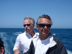 Christian Ripard (helmsman) and Mike Broughton (navigator) aboard Jazz, during the Cabbage Tree Island Race photo copyright Jazz Crew taken at  and featuring the  class