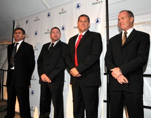 Murray Jones, Simon Daubney, Dean Phipps and Warwick Fleury, America&rsquo;s Cup Hall of Fame Induction presented by Rolex Watch USA photo copyright Paul Darling taken at  and featuring the  class