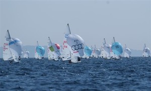 Mat Belcher and Will Ryan lead the fleet in race eight at Hyeres - Semaine Olympique Francaise 2010 photo copyright Yachting Australia http://yachting.org.au/ taken at  and featuring the  class
