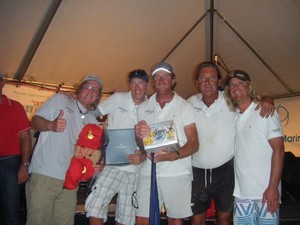 Skipper Guy Meakin, Crew Matt Cake, Navigator Andrew Perry, Crew Darren Ritchie and local Dave - Meridien Marinas Airlie Beach Race Week. Courtesy Paul Blundell photo copyright SW taken at  and featuring the  class