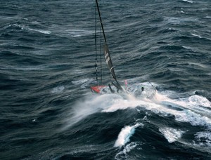 20061023                Copyright image 2006©
Free for editorial use image, please credit: onEdition. Alex Thomson (Hugo Boss), fights to for survival in a Force 10 storm in mountainous seas the Bay of Biscay, the day after the start of the VELUX 5 Oceans solo round the world yacht race, which features some of the best solo yachtsmen in the world today. The race, over 30,000 miles, is in its 25th year and starts in Bilbao, Basque Country, Spain and goes on to Fremantle, Australia, Norfolk USA an photo copyright onEdition http://www.onEdition.com taken at  and featuring the  class