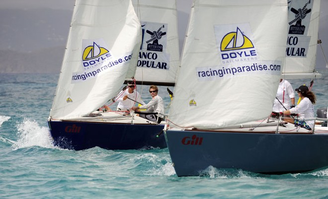A tacking duel commences - 2011 Gill BVI International Match Racing Championship © Todd VanSickle