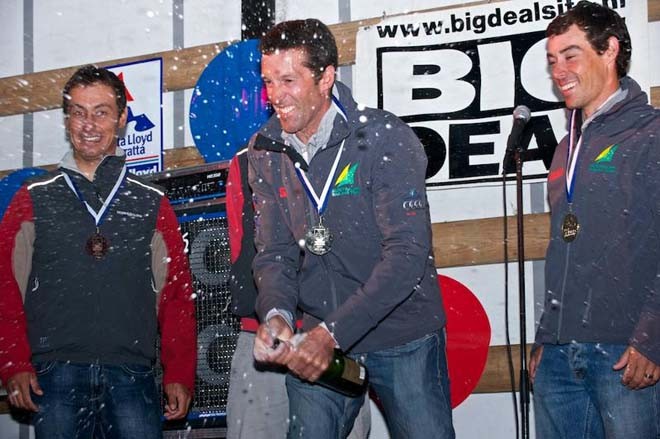 Mathew Belcher and Malcolm Page celebrate their Delta Lloyd Regatta 2011 victory © SW