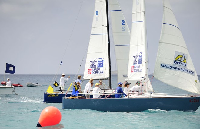 William Bailey and Kay Acott get off the line cleanly - 2011 Gill BVI International Match Racing Championship © Todd VanSickle
