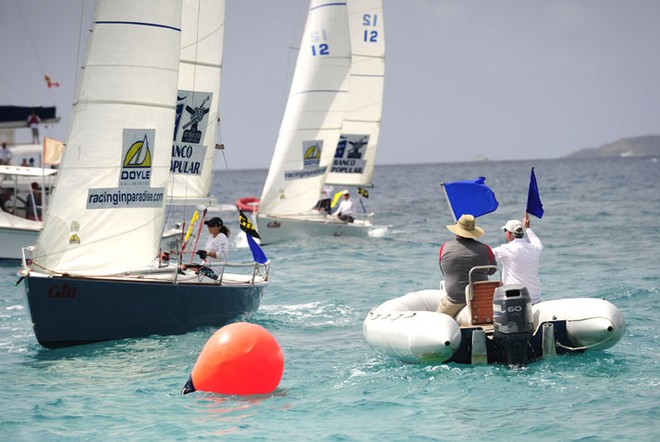 12-14 knots and flat watyers made for ideal match-racing conditions - 2011 Gill BVI International Match Racing Championship © Todd VanSickle