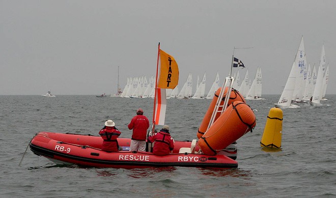 The start finally got away at about 4.20pm. - Dragon World Championships ©  John Curnow