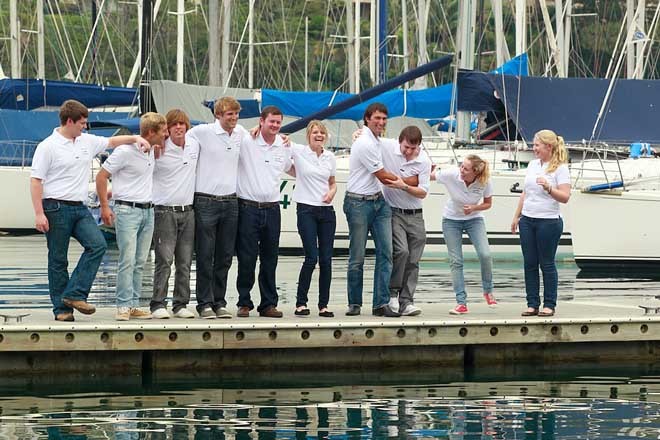 Jessica Watson and crew at the Cruising Yacht Club of Australia - Jessica Watson announces 