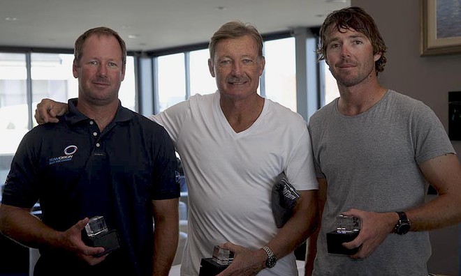 World Champion John Bertrand with his crew of Will McCarthy and Jake Newman - 2011 Victorian Etchells Championships © Nick McGuigan