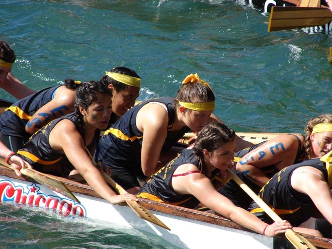 Racers in the school team heats of the NZCT Dragon Boat Festival in Wellington harbour waterfront on Sunday. - NZCT Dragon Boat Festival, Wellington © Genevieve Howard
