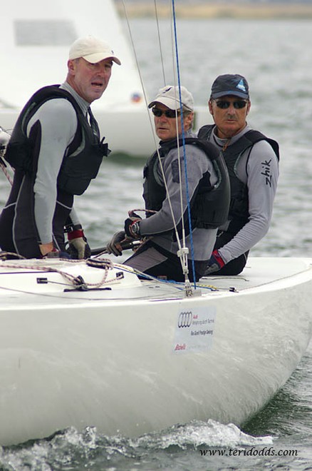 Triad’s crew of John Bertrand, Andrew Palfrey and Grant Simmer - Rex Gorell Prestige Etchells Australian Championships 2011 © Teri Dodds http://www.teridodds.com