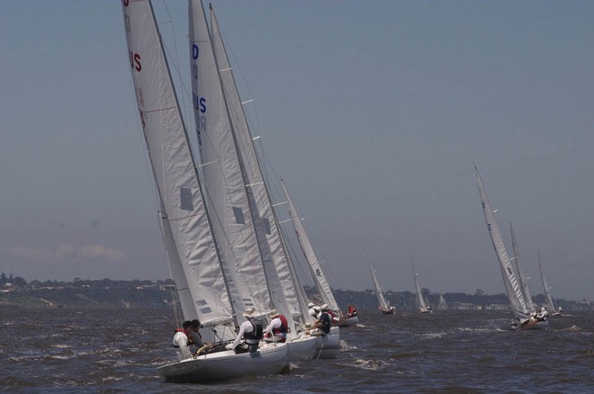 For most of the day, the left or inshore side of the course was favoured - Dragon Worlds ©  John Curnow