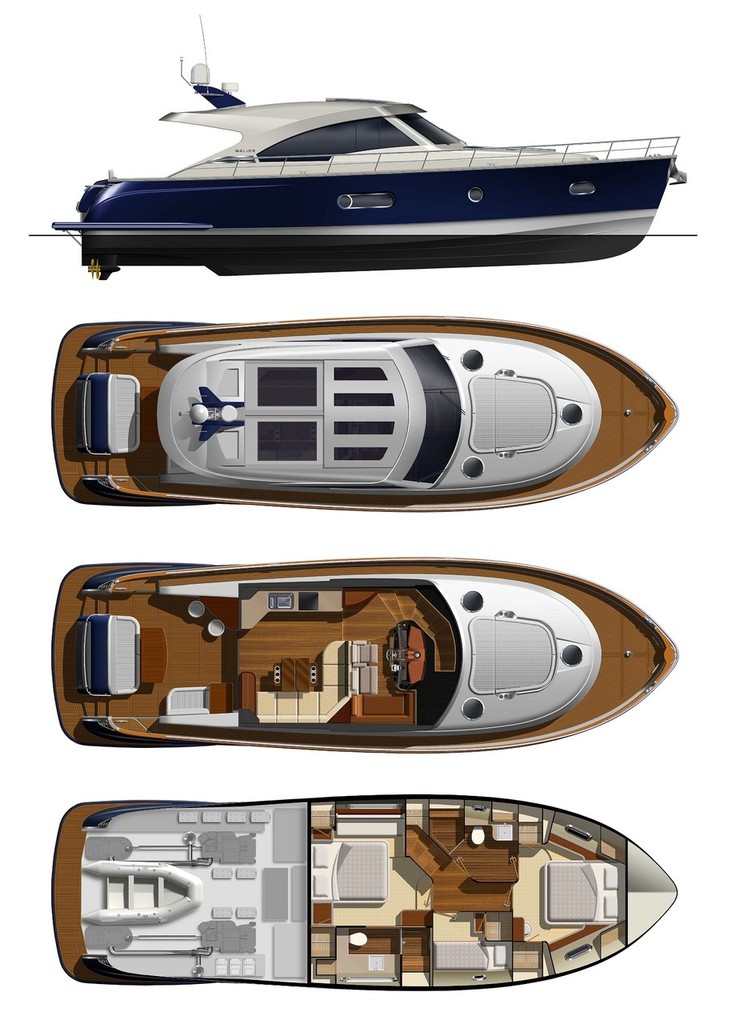 General floor plan design for the Belize Motoryachts 52 Hardtop. - Belize Motoryachts photo copyright Image supplied . taken at  and featuring the  class