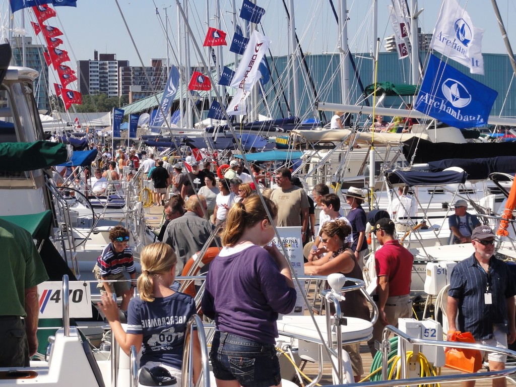 A busy day at the Port Credit Boat Show photo copyright Heather Robertson taken at  and featuring the  class