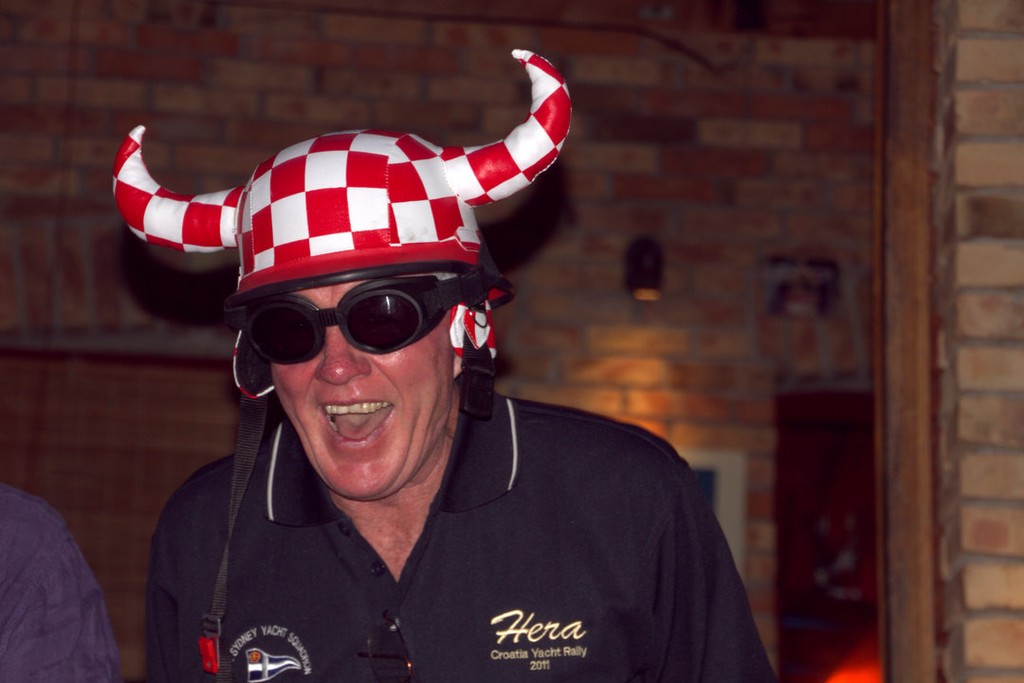 The ``pith helmet`` award goes to Roger - 2011 One Design Croatia Yacht Rally photo copyright Maggie Joyce - Mariner Boating Holidays http://www.marinerboating.com.au taken at  and featuring the  class