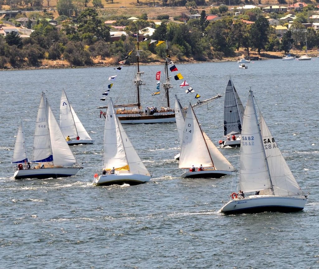 Start of the yacht racing in last year’s Royal Hobart - Royal Hobart Regatta photo copyright Geoff Lucas taken at  and featuring the  class