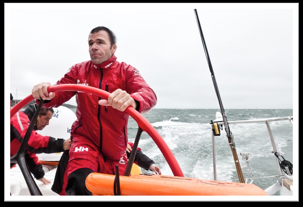 Mike Sanderson at the helm of Team Sanya as she prepared for the Rolex Fastnet Race. Image: Team Sanya photo copyright SW taken at  and featuring the  class