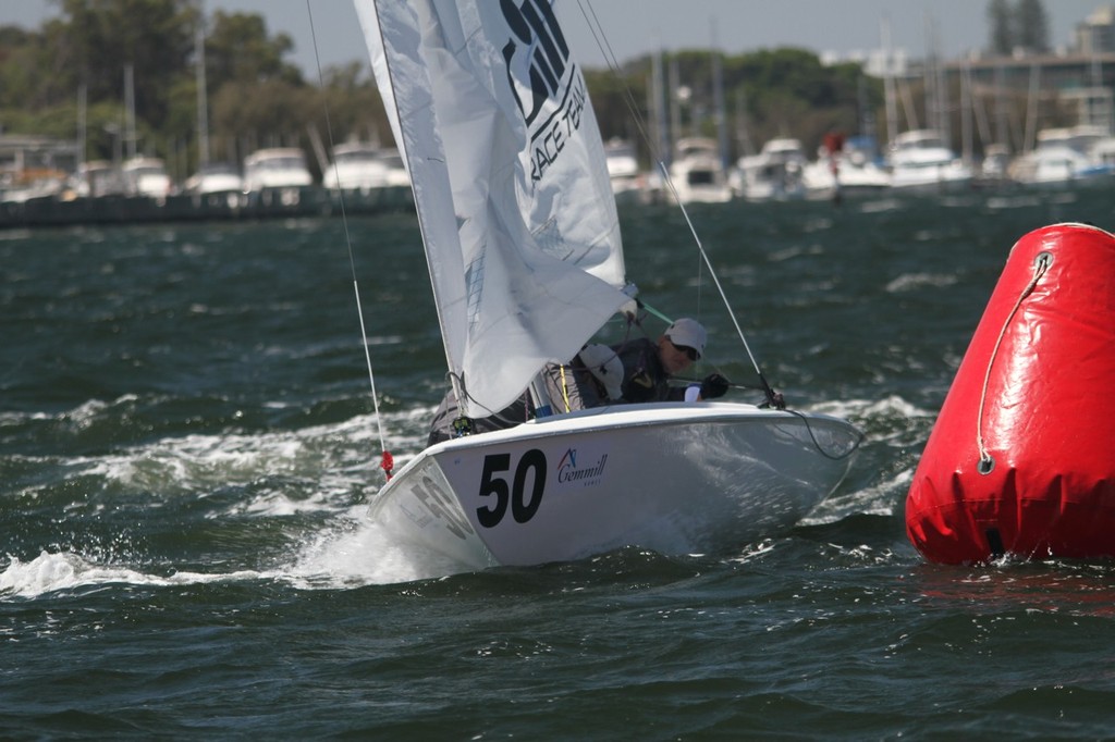 Adele Jackson and Dean McAullay had to recover from this unfortunate mark rounding - Flying Fifteen Nationals photo copyright Bernie Kaaks taken at  and featuring the  class