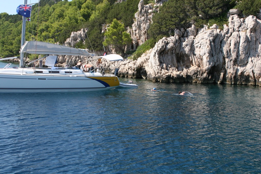 Moored for lunch in a quiet bay on Vis on lay day - The Croatia Yacht Rally 08 June - 24 June 2012 photo copyright Maggie Joyce - Mariner Boating Holidays http://www.marinerboating.com.au taken at  and featuring the  class