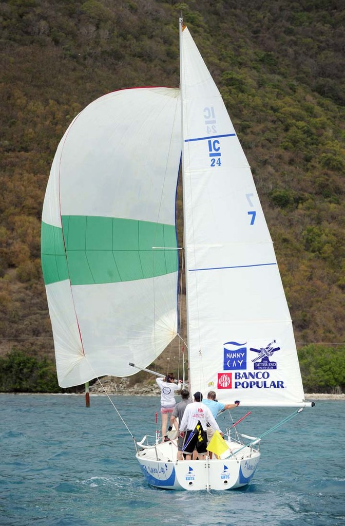 Gybe-on-a-dime moves are par in this competitive fleet - 2011 Gill BVI International Match Racing Championship © Todd VanSickle