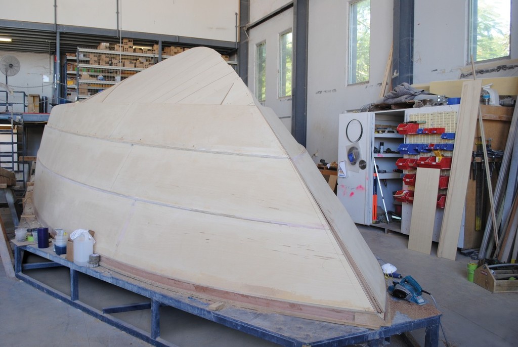 The Mustang 40 hull being modelled for a mould. photo copyright Imprint Media taken at  and featuring the  class