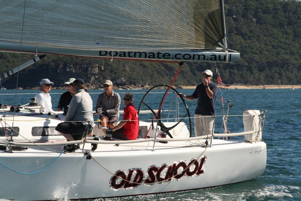 Mark Griffith 'Old School' getting into the zone pre race - RPAYC Blue Water Series Pittwater to Newcastle Race photo copyright Tom Spithill taken at  and featuring the  class