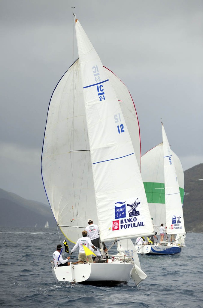 The downhill sprint back to the finishing line - 2011 Gill BVI International Match Racing Championship © Todd VanSickle