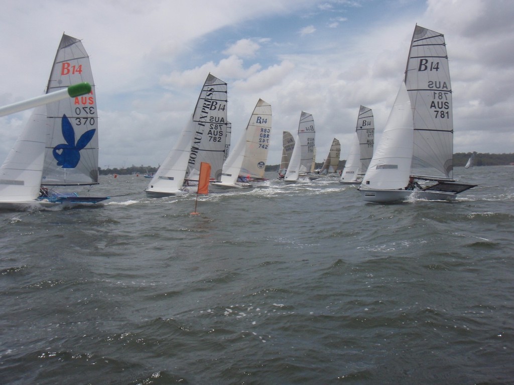 Just after the start of heat 9 at the pin end - Bohaul Express Australian B14 National Champs 2011-12 photo copyright Adrian Beswick taken at  and featuring the  class