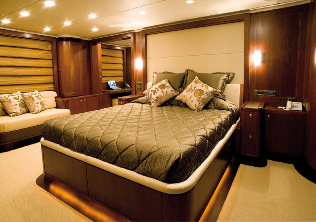 The master stateroom aboard 'Matseka 2' is indeed fit for a Master. photo copyright Image supplied . taken at  and featuring the  class