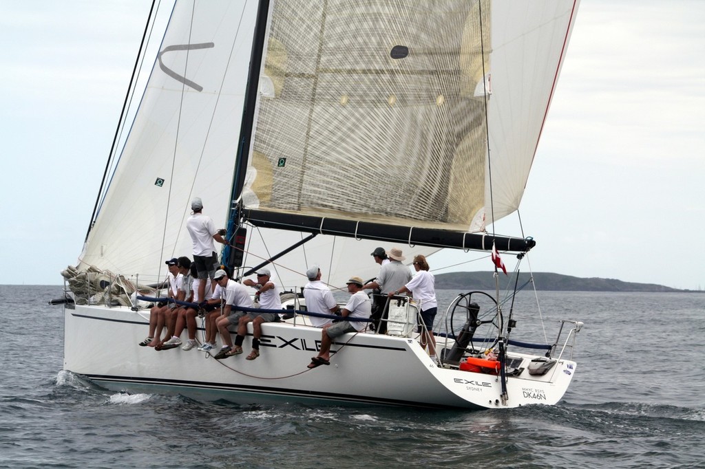 Rob Reynold’s Exile holds a narrow two point lead in IRC heading into the final day of the regatta - photo by Damian Devine - 2012 Pittwater & Coffs Harbour Regatta photo copyright Damian Devine taken at  and featuring the  class