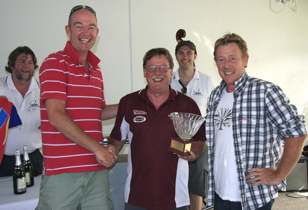 Winning skipper Robin Hillary, centre, with his 'paid' crew - HMRI Cup photo copyright Mark Rothfield taken at  and featuring the  class