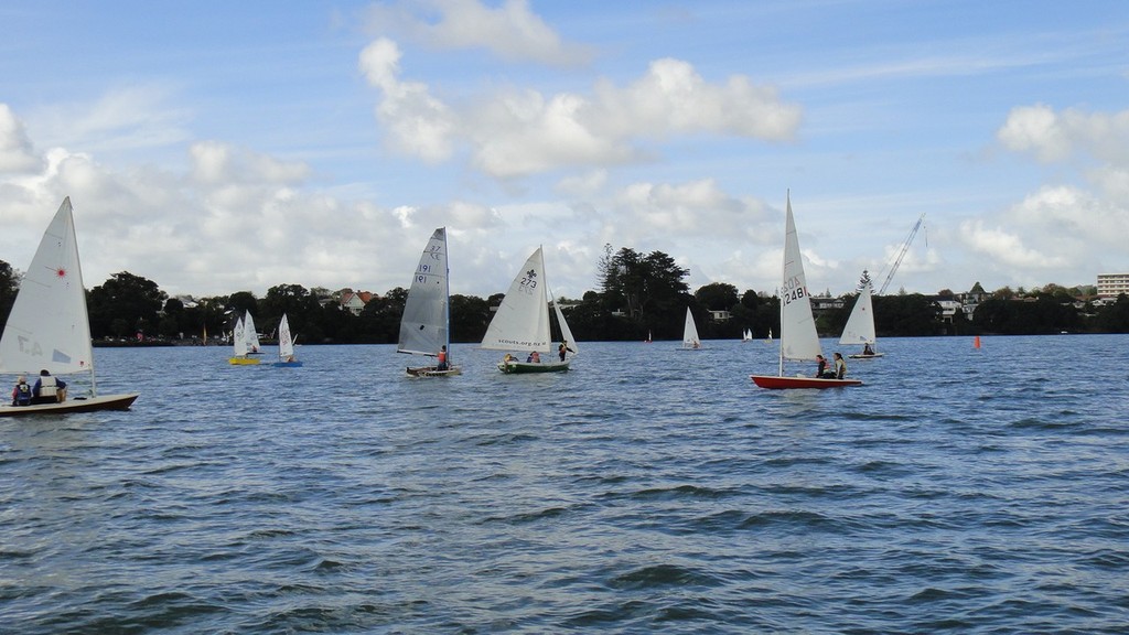 about 8 Optimists on the water, some visible here - PCSC Autumn Series Day #1 © David Budgett