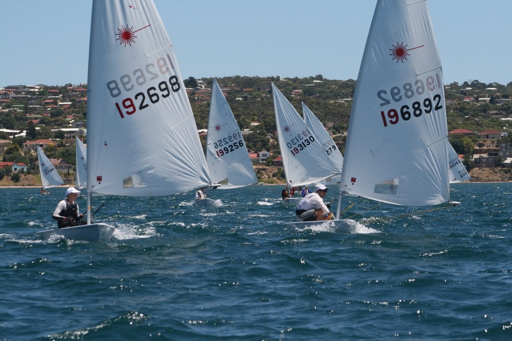 Todd Hughes makes the winning move in heat 4 - South Australian Laser State Championships photo copyright Clayton Schmerl taken at  and featuring the  class
