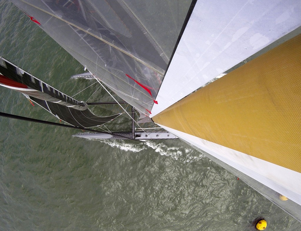 Wingsail view - AC45 sea trial photo copyright ACEA - Photo Gilles Martin-Raget http://photo.americascup.com/ taken at  and featuring the  class