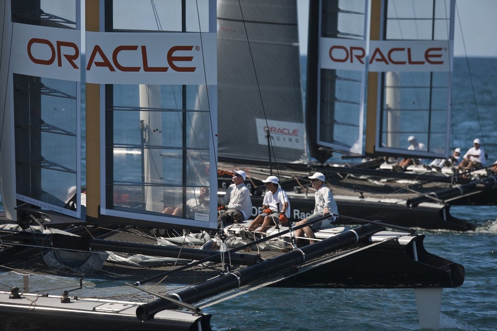 Oracle Racing will continue two-boat testing and in-house racing in San Francisco ahead of the first ACWS event in Cascais photo copyright ACEA - Photo Gilles Martin-Raget http://photo.americascup.com/ taken at  and featuring the  class