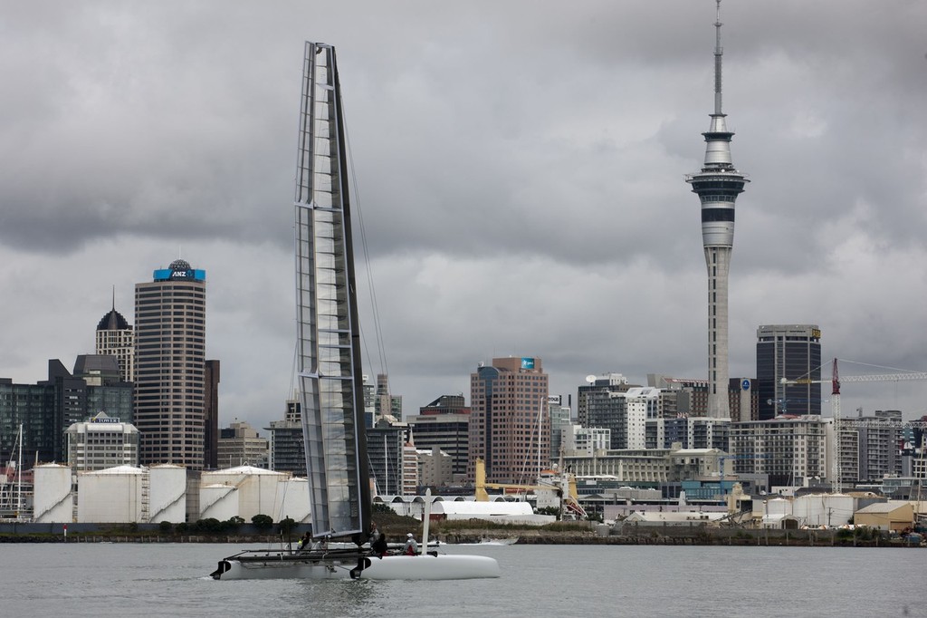27/04/2011 - Auckland (NZL) - 34th America's Cup - AC45 Test Event - China Team AC45 launch and first sail - Team China first sail in Auckland photo copyright ACEA - Photo Gilles Martin-Raget http://photo.americascup.com/ taken at  and featuring the  class