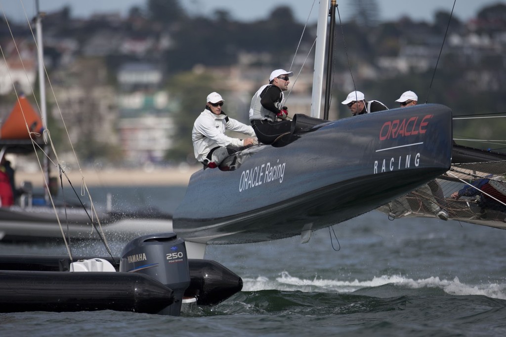 29/04/2011 - Auckland (NZL) - 34th America's Cup - AC45 Test Event - Day 5 - Match racing photo copyright Gilles Martin-Raget/Oracle Racing.com http://www.oracleteamusamedia.com/ taken at  and featuring the  class