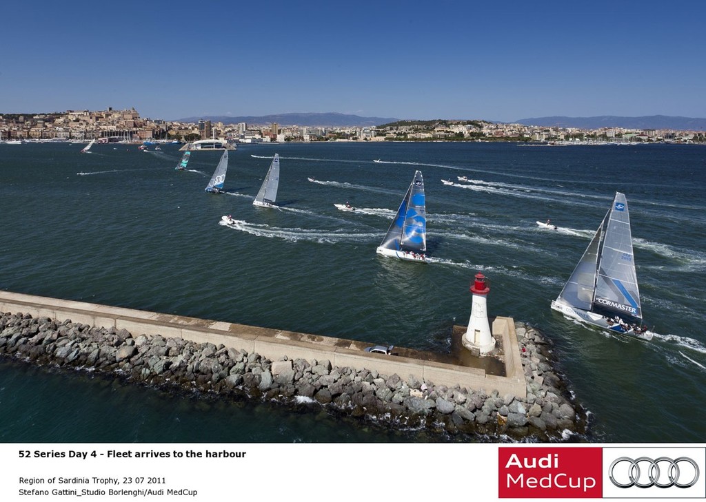52 Series Day 4: Fleet arrives to the harbour - Region of Sardinia Trophy 2011 © Stefano Gattini - Audi Medcup www.medcup.org