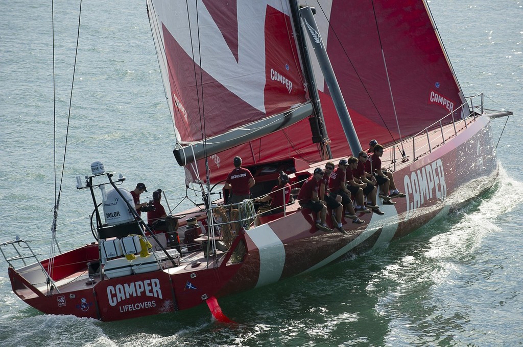 The Volvo 70 Camper sailed by Emirates Team NZ on her maiden sail photo copyright Chris Cameron/ETNZ http://www.chriscameron.co.nz taken at  and featuring the  class