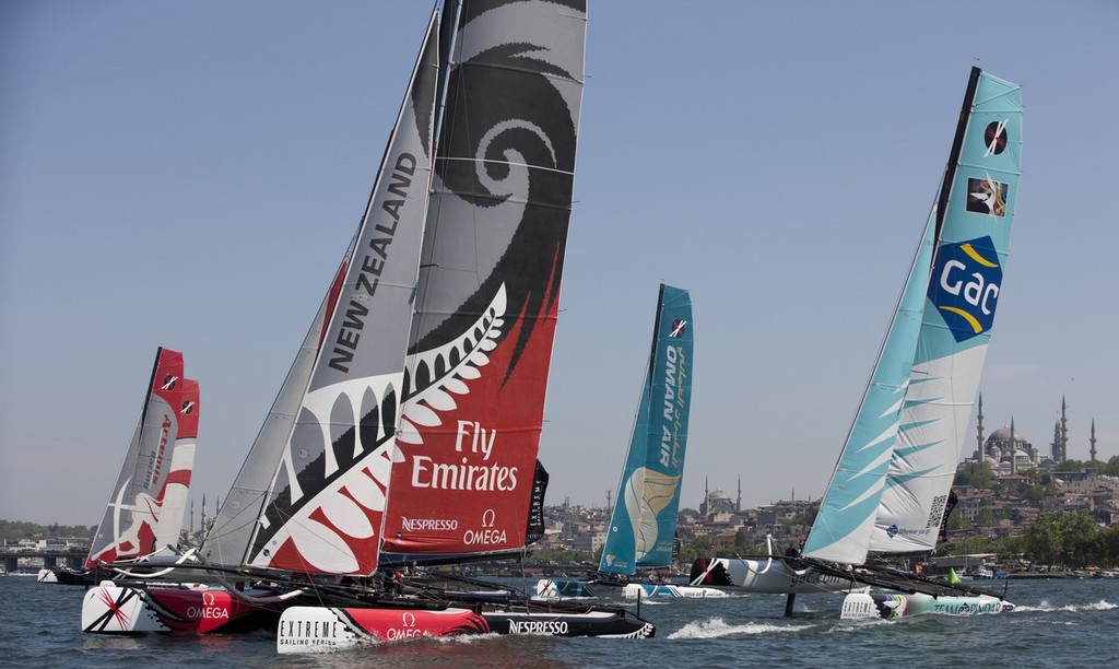 Extreme Sailing Series 2011. Act 3.Turkey . Istanbul 
Emirates New Zealand skippered by Dean Barker with teammates Glenn Ashby,James Dagg and Jeremy Lomas 
Credit: Lloyd Images photo copyright Lloyd Images http://lloydimagesgallery.photoshelter.com/ taken at  and featuring the  class